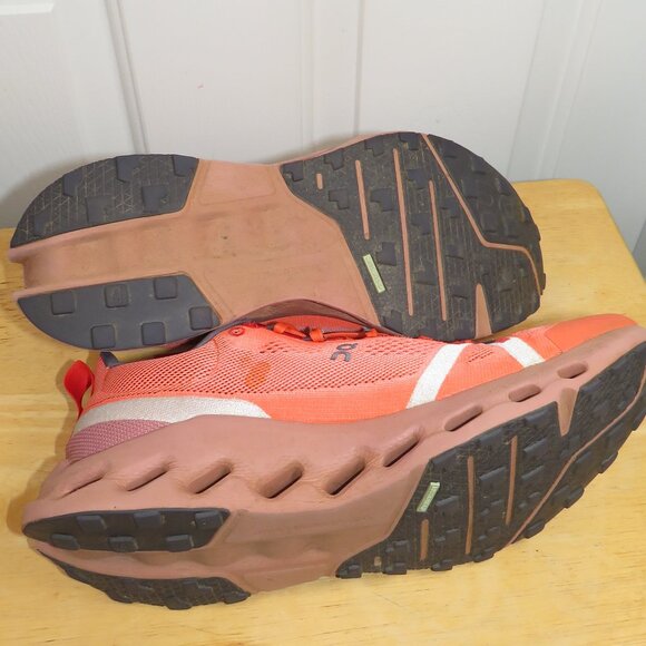 ON Cloud - Flame/Dustrose Cloudsurfer Trail Running Shoes -  Mens Size 10 - Picture 7 of 8